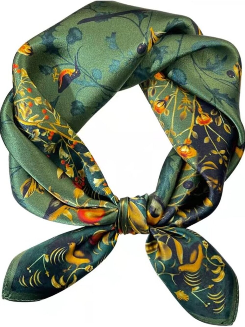 Luxurious 100% Silk Square Scarf - Versatile Neckerchief & Headscarf for Women
